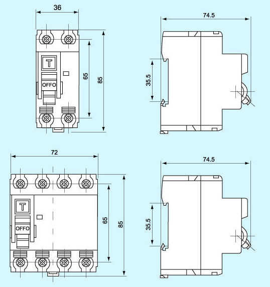 Overall and Mounting Dimensioned Chart